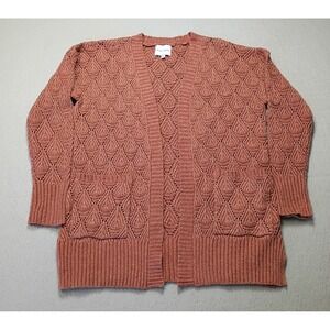 Pink‎ Rose Women's Sweater Medium Cardigan Open Front Cover Up Dusty Rose Pink